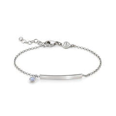 Nomination GIOIE ENGRAVED Armband aus 925er Silber, mit gravierbarer Plakette und Kristallen verziert (036_Hellblau mit Silber-Verzierung) 146234/036