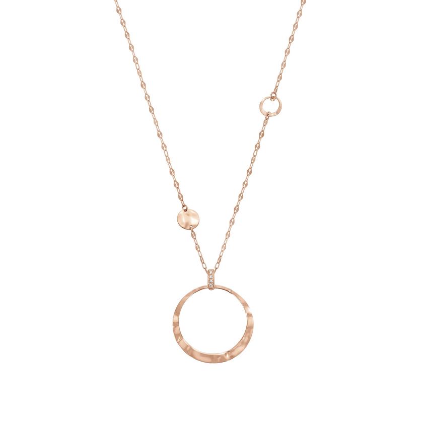 Nomination LUNA Kurze Y-Kette aus 925er Silber, mit Anhaenger und Cubic Zirkonia verziert (011_Rosevergoldet) 140443/011