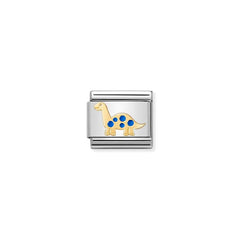 Nomination COMPOSABLE CLASSIC SYMBOLE Element aus Edelstahl, mit 18Kt Gelbgold und Emaille verziert, (39_Brontosauros) 030272/39