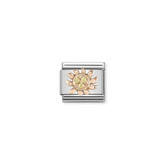 Nomination COMPOSABLE CLASSIC SYMBOLE aus Edelstahl, mit 9Kt Rosegold verziert, (18_Sonne) 430305/18