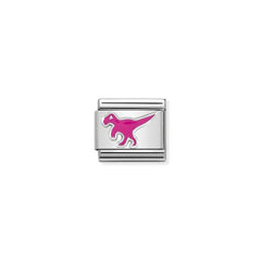 Nomination COMPOSABLE CLASSIC SYMBOLE aus Edelstahl, mit Emaille und 925er Silber verziert, (21_Dinosaurier) 330204/21