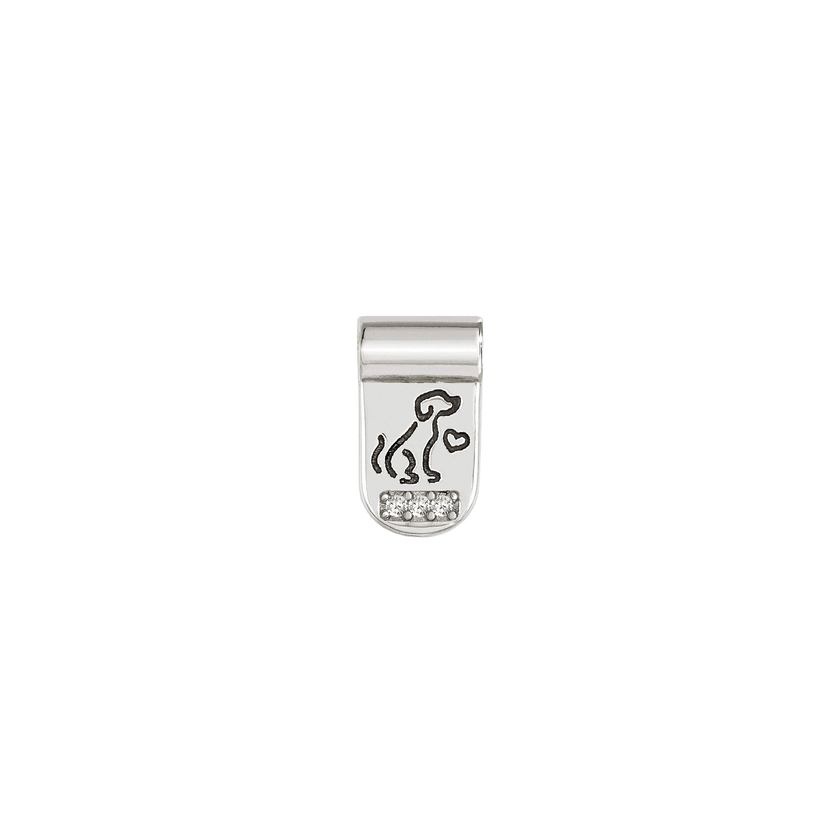Nomination SEIMIA Anhaenger aus 925er Silber, mit Cubic Zirkonia verziert, (002_Hund) 147121/002