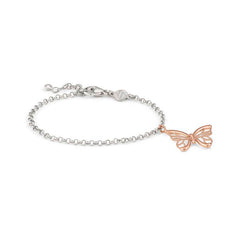 Nomination PRIMAVERA Armband (zweifarbig) aus 925er Silber, mit Cubic Zirkonia verziert (019_(Schmetterling, rosevergoldet)) 147400/019