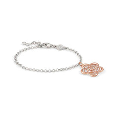 Nomination PRIMAVERA Armband (zweifarbig) aus 925er Silber, mit Cubic Zirkonia verziert (024_(Blume, rosevergoldet)) 147400/024