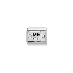 Nomination COMPOSABLE CLASSIC OXIDIERTE SYMBOLE aus Edelstahl, mit 925er Silber verziert, (41_ME Puzzle (You Me)) 330101/41