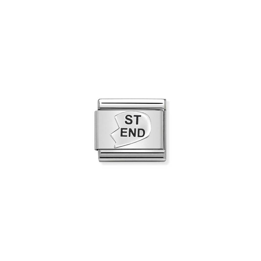 Nomination COMPOSABLE CLASSIC OXIDIERTE SYMBOLE aus Edelstahl, mit 925er Silber verziert, (43_ST-END Herz (Best Friend)) 330101/43