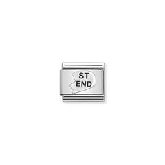 Nomination COMPOSABLE CLASSIC OXIDIERTE SYMBOLE aus Edelstahl, mit 925er Silber verziert, (43_ST-END Herz (Best Friend)) 330101/43