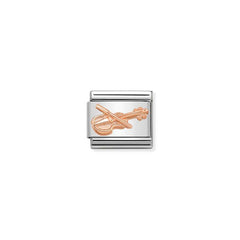 Nomination COMPOSABLE CLASSIC SYMBOLE RELIEF aus Edelstahl, mit 9Kt Roseold verziert, (11_Violine) 430106/11