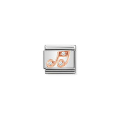 Nomination COMPOSABLE CLASSIC SYMBOLE aus Edelstahl, mit 9Kt Rosegold verziert, (25_Note WEISS) 430305/25