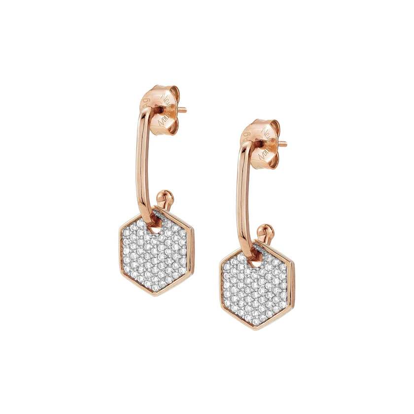 Nomination Ohrstecker EMOZIONI aus 925er Silber und Cubic Zirkonia (001_Hexagon WEISS) 147804/001