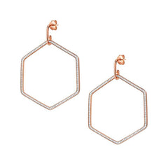 Nomination Ohrringe EMOZIONI aus 925er Silber und Cubic Zirkonia GROSS (001_Hexagon WEISS) 147805/001