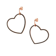 Nomination Ohrringe EMOZIONI aus 925er Silber und Cubic Zirkonia GROSS (002_Herz SCHWARZ) 147805/002