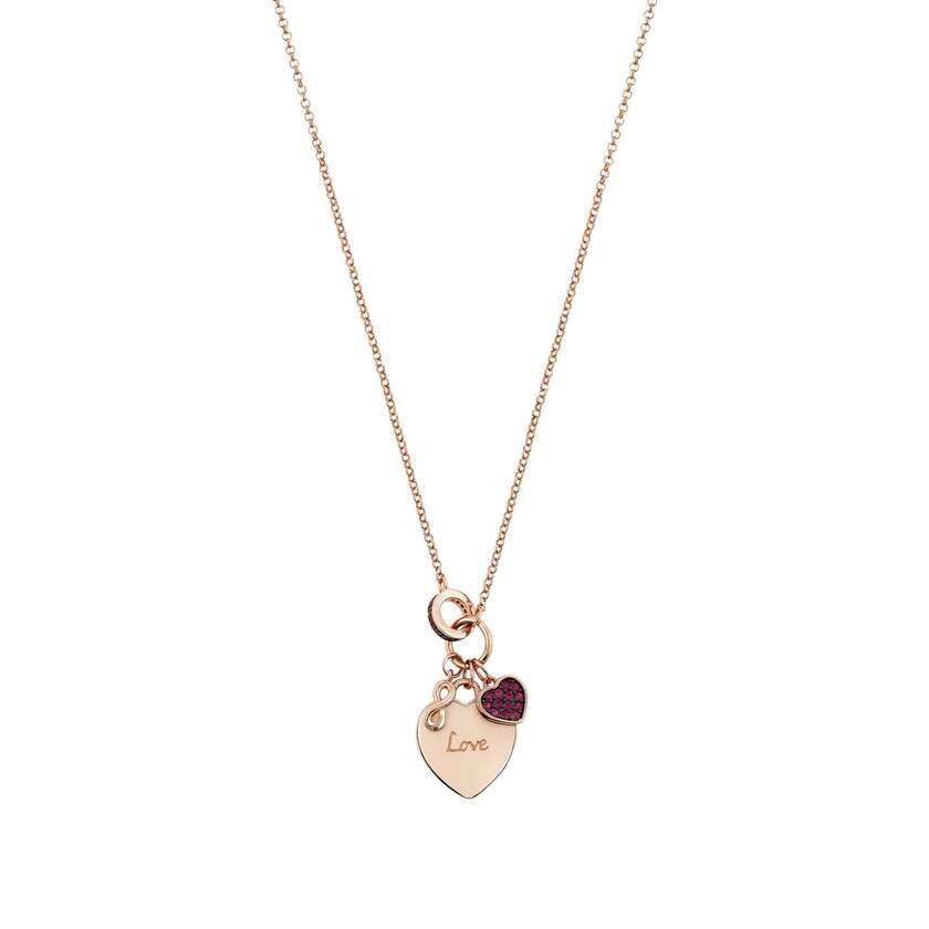 Nomination Halskette EASYCHIC aus 925er Silber und Cubic Zirkonia (047_Love Verzierung Silber) 147902/047