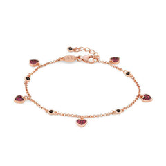 Nomination Armband SWEETROCK aus 925er Silber und Cubic Zirkonia (002_Rose vergoldetes Herz) 148002/002