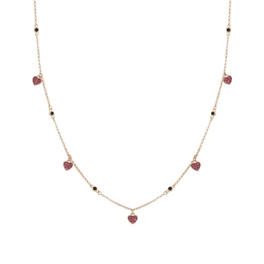 Nomination Halskette SWEETROCK aus 925er Silber und Cubic Zirkonia (002_Rose vergoldetes Herz) 148003/002