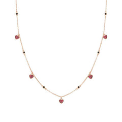 Nomination Halskette SWEETROCK aus 925er Silber und Cubic Zirkonia (002_Rose vergoldetes Herz) 148003/002