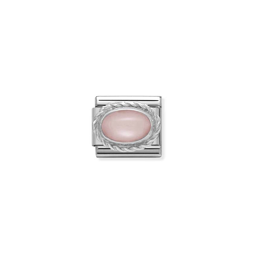 Nomination COMPOSABLE CLASSIC Edelsteine, Edelstahl, Kordel-Fassung aus Silber 925 (22_OPAL ROSA) 330503/22