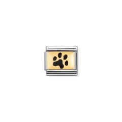 Nomination COMPOSABLE CLASSIC PLAETTCHEN Edelstahl, Email und 18k gold (47_Abdruck Hundepfote) 030284/47