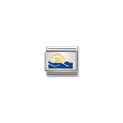 Nomination Composable Classic SPORTS 1 Edelstahl, Email und 18K-Gold (18_Schwimmer) 030259/18