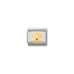 Nomination COMPOSABLE CLASSIC SYMBOLE aus Edelstahl, mit Emaille und 18Kt Gold verziert, (47_Geisha) 030285/47