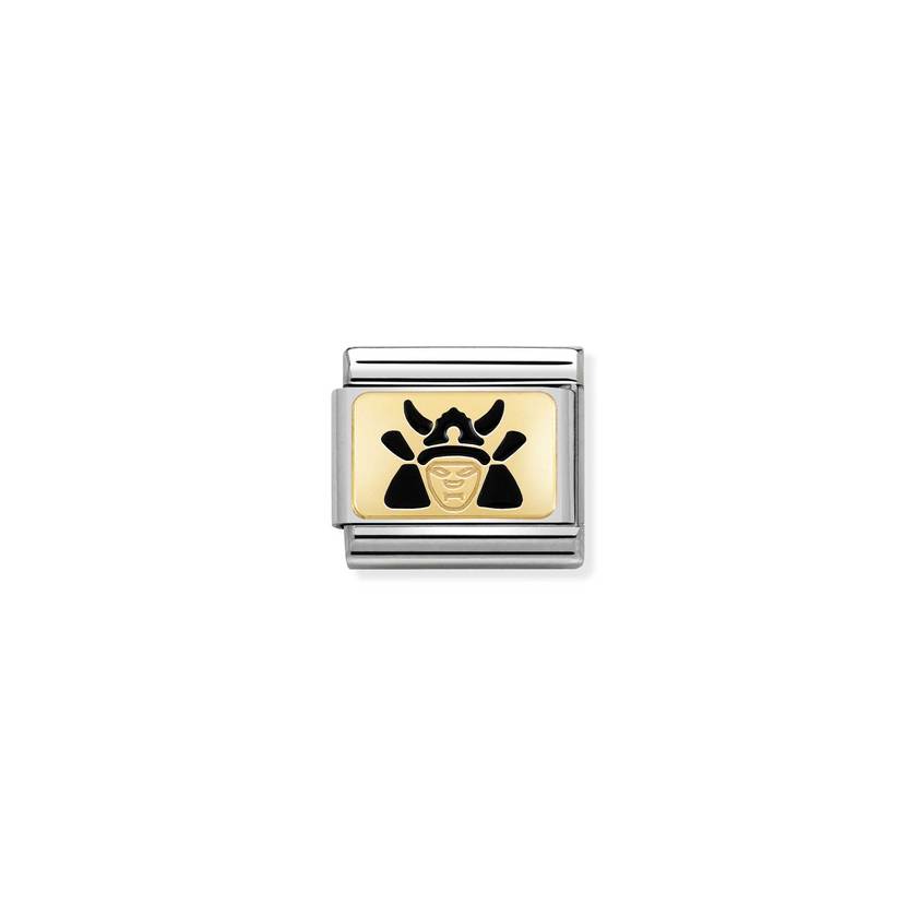 Nomination COMPOSABLE CLASSIC PLAETTCHEN Edelstahl, Email und 18k gold (12_Samurai) 030287/12