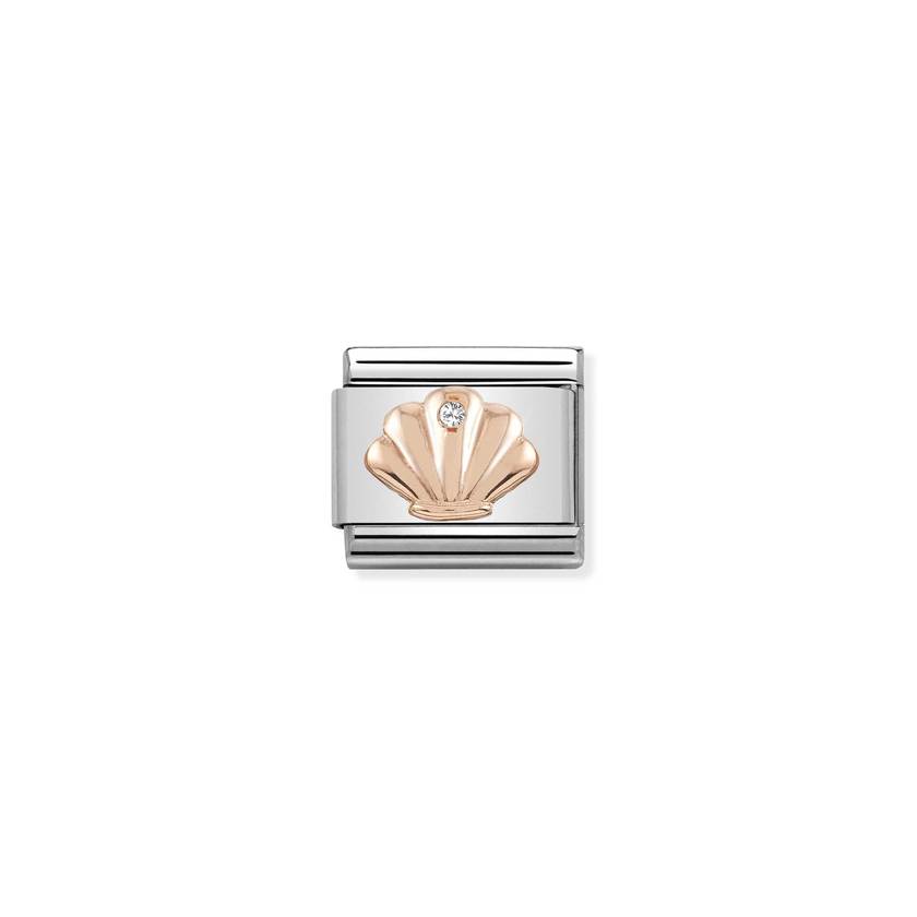 Nomination COMPOSABLE CLASSIC SYMBOLE aus Edelstahl, mit 9Kt Rosegold verziert, (26_Muschel) 430305/26