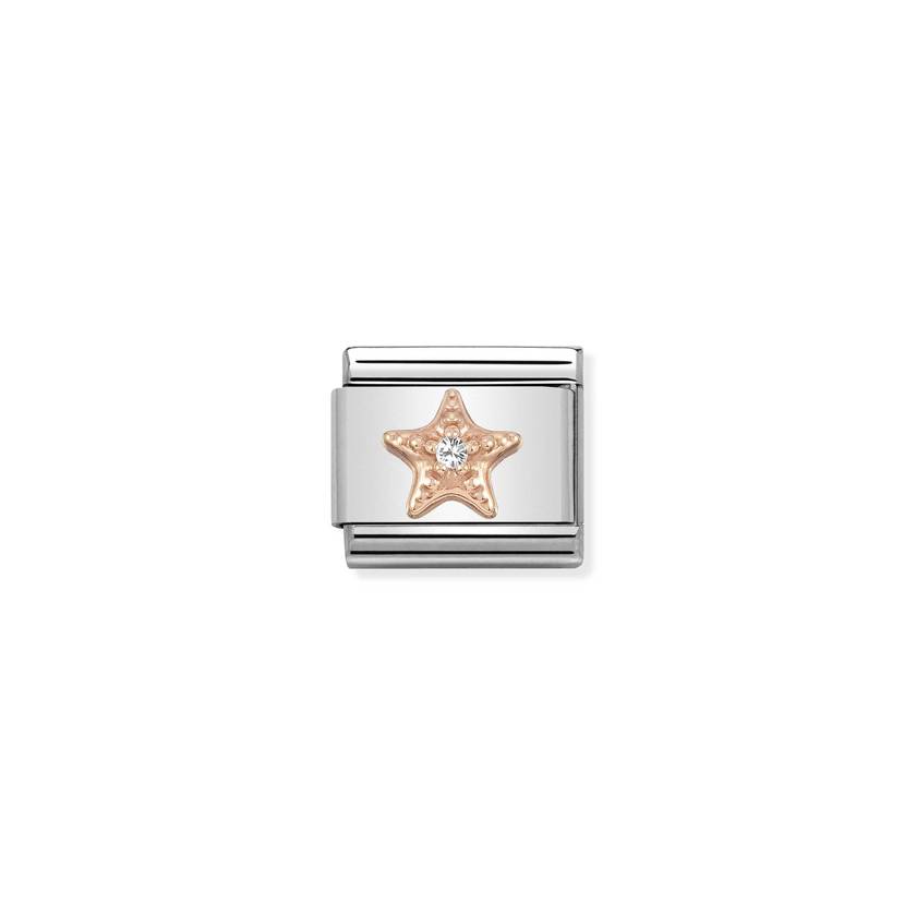 Nomination COMPOSABLE CLASSIC SYMBOLE aus Edelstahl, mit 9Kt Rosegold verziert, (27_Seestern) 430305/27