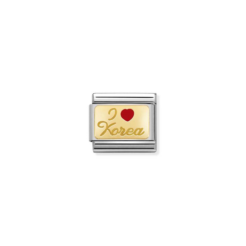 Nomination Composable Classic GEOGRAPHIC WR, Edelstahl, Email und 18K-Gold (51_I Love Korea) 030231/51