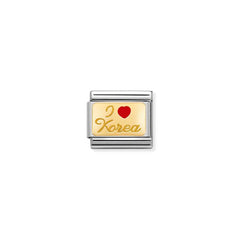Nomination Composable Classic GEOGRAPHIC WR, Edelstahl, Email und 18K-Gold (51_I Love Korea) 030231/51
