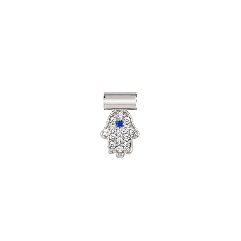 Nomination SEIMIA Anhaenger aus 925er Silber, mit Cubic Zirkonia (002_Hand der Fatima) 147123/002