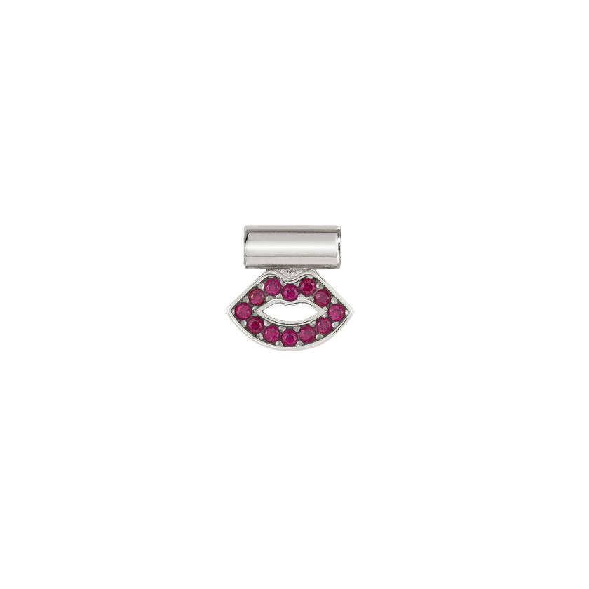 Nomination SEIMIA Anhaenger aus 925er Silber, mit Cubic Zirkonia (004_Mundlippen ROT) 147123/004