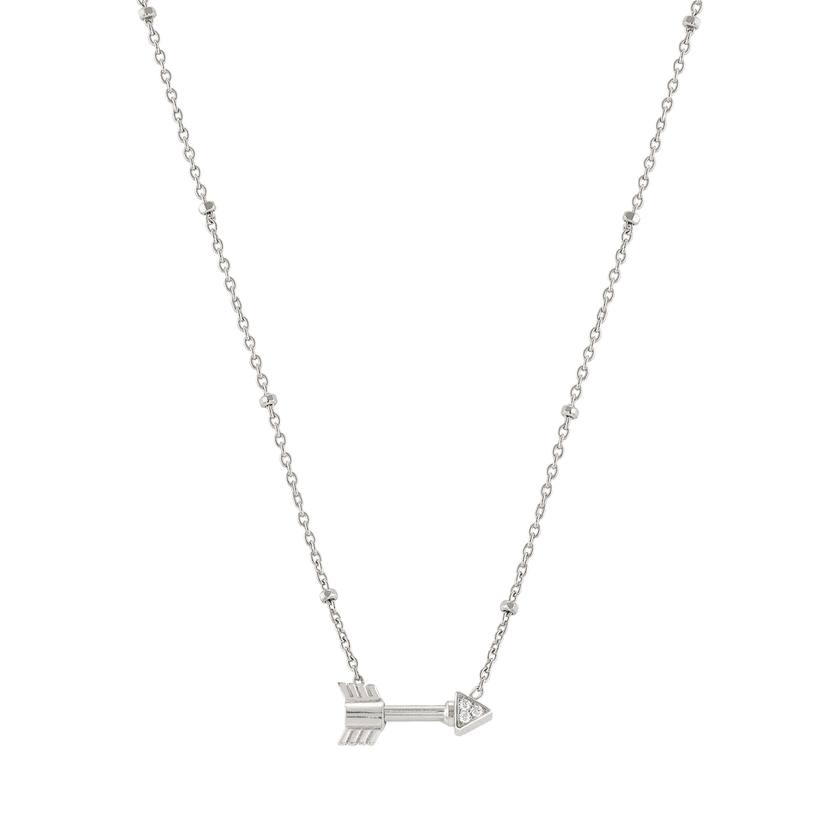Nomination SEIMIA Halskette aus 925er Silber, mit Cubic Zirkonia verziert, kurzer Pfeil (008_Pfeil) 147129/008