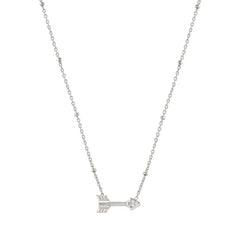 Nomination SEIMIA Halskette aus 925er Silber, mit Cubic Zirkonia verziert, kurzer Pfeil (008_Pfeil) 147129/008
