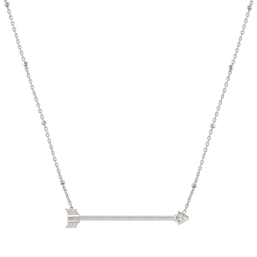 Nomination SEIMIA Halskette aus 925er Silber, mit Cubic Zirkonia verziert, langer Pfeil (008_Pfeil) 147130/008