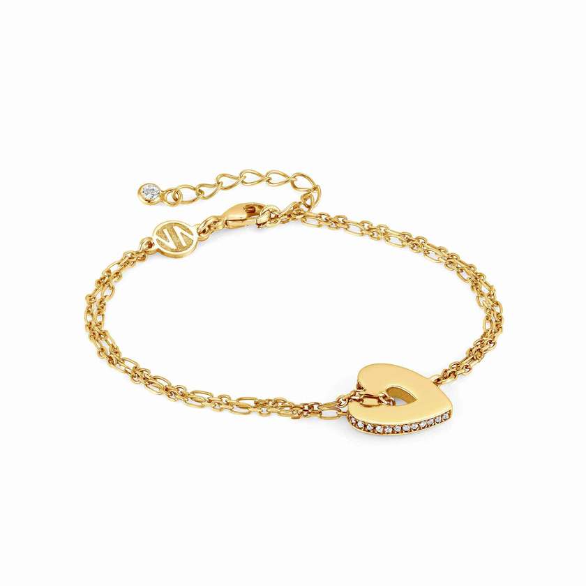Nomination ESSENTIALS Armband aus 925er Silber, dazu ein mit Cubic Zirkonia verziertes Schmuckelement (006_Herz Gelbgold) 148200/006