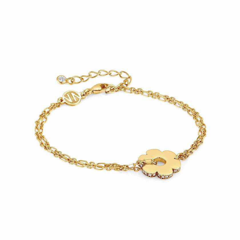 Nomination ESSENTIALS Armband aus 925er Silber, dazu ein mit Cubic Zirkonia verziertes Schmuckelement (012_Bluete Gelbgold) 148200/012