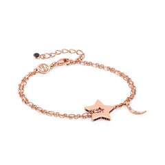 Nomination ESSENTIALS Armband aus 925er Silber, dazu ein mit Cubic Zirkonia verziertes Schmuckelement und ein Charm (008_Stern Rosegold) 148201/008