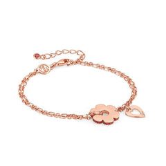 Nomination ESSENTIALS Armband aus 925er Silber, dazu ein mit Cubic Zirkonia verziertes Schmuckelement und ein Charm (011_Bluete Rosegold) 148201/011