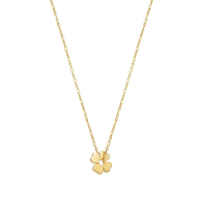 Nomination ESSENTIALS Halskette aus 925er Silber, dazu ein mit Cubic Zirkonia verziertes Schmuckelement (003_Kleeblatt Gelbgold) 148202/003