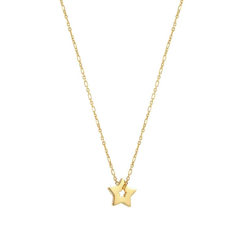 Nomination ESSENTIALS Halskette aus 925er Silber, dazu ein mit Cubic Zirkonia verziertes Schmuckelement (009_Stern Gelbgold) 148202/009