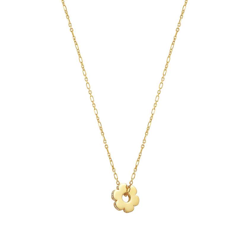Nomination ESSENTIALS Halskette aus 925er Silber, dazu ein mit Cubic Zirkonia verziertes Schmuckelement (012_Bluete Gelbgold) 148202/012