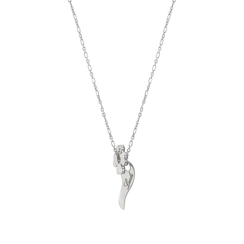 Nomination ESSENTIALS Halskette aus 925er Silber, dazu ein mit Cubic Zirkonia verziertes Schmuckelement und ein Anhaenger (001_Kleeblatt Silber) 148203/001