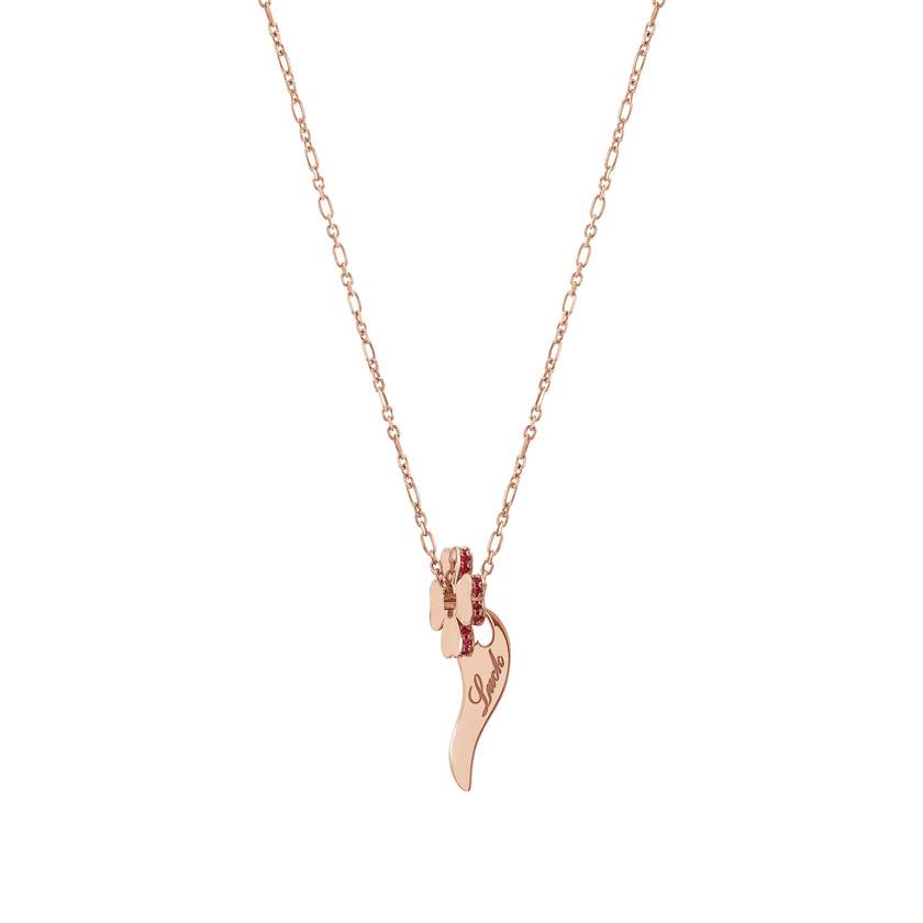 Nomination ESSENTIALS Halskette aus 925er Silber, dazu ein mit Cubic Zirkonia verziertes Schmuckelement und ein Anhaenger (002_Kleeblatt Rosegold) 148203/002