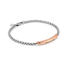Nomination GENTLEMAN Armband aus Edelstahl, mit Edelsteinen verziert (Laenge: 20 cm) (011_Rosevergoldet) 132903/011