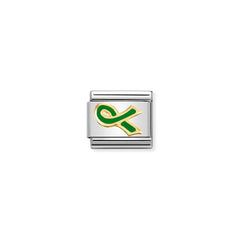 Nomination Composable Classic DAILY LIFE 1 Edelstahl, Email und 18K-Gold (47_Gruene Schleife (seelische Ges) 030242/47