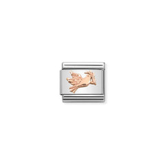 Nomination COMPOSABLE CLASSIC SYMBOLE RELIEF aus Edelstahl, mit 9Kt Roseold verziert, (17_Taube) 430106/17