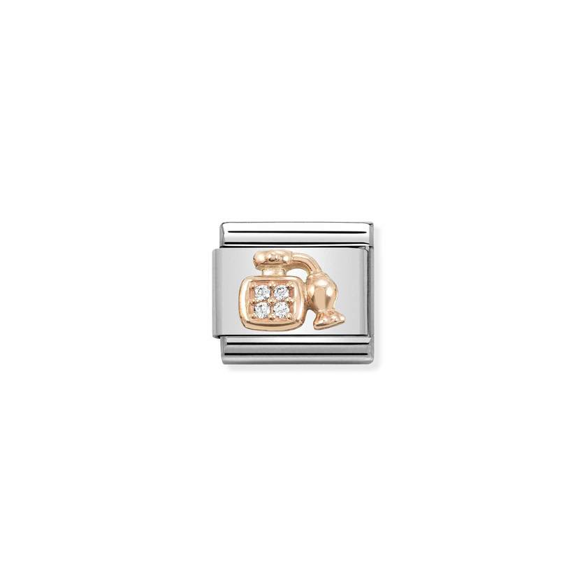 Nomination COMPOSABLE CLASSIC SYMBOLE  aus Edelstahl, mit 9Kt Rosegold veziert (30_Parfuem) 430302/30