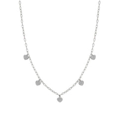 Nomination EASYCHIC LOVE EDITION Halskette aus 925er Silber, dazu 5 mit Cubic Zirconia in Pave-Fassung verzierte Herzen (023_Herz (Weiss, Silber)) 147913/023