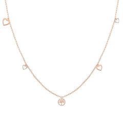 Nomination VITA Halskette (L: 90cm) aus 925er Silber, dazu 3 mit Cubic Zirconia und Edelsteinen verzierte Anhaenger (002_Lebensbaum ROSEGOLD) 148402/002