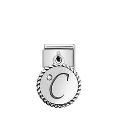 Nomination COMPOSABLE CHARMS LETTERS Edelstahl und oxidierte Silber 925 (03_C) 331809/03